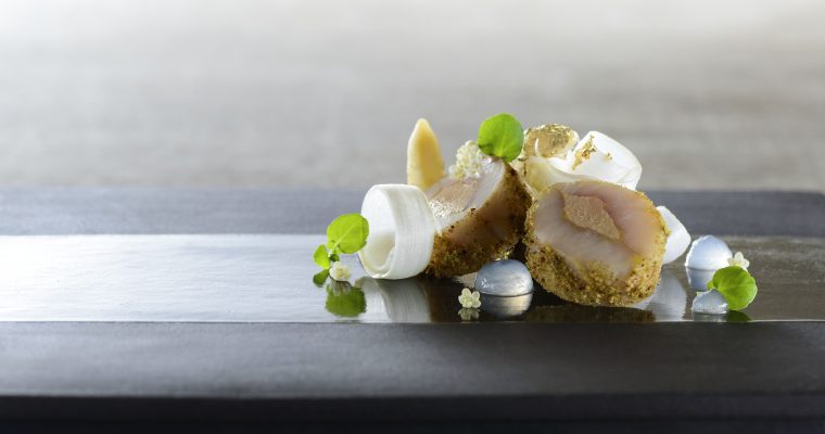 Kecsege terrine kacsamájjal Arany Kaviár módra