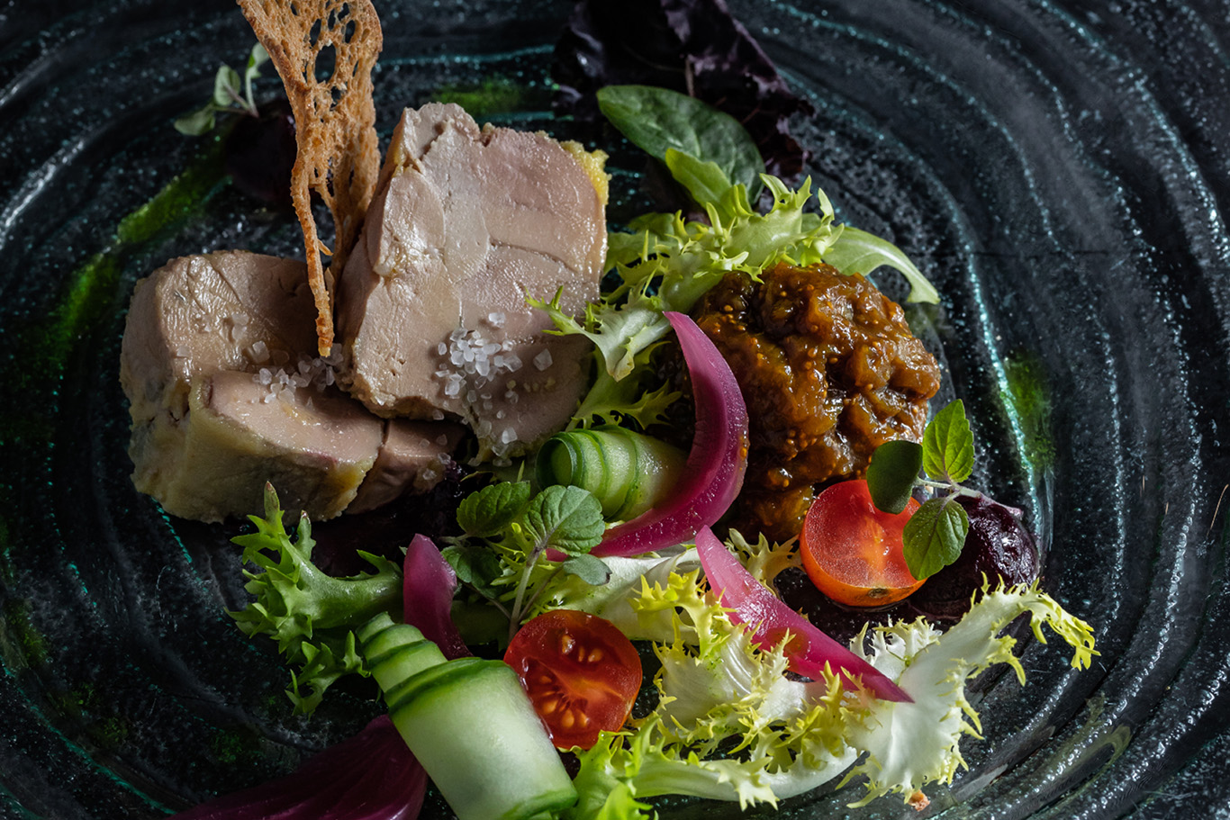 Kacsamáj fehérboros aszalt füge chutneyval