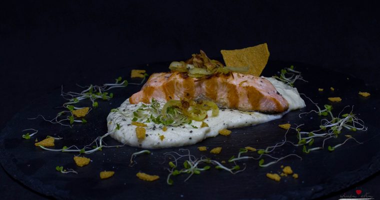 Vaníliás paszternákpüré grillezett lazaccal